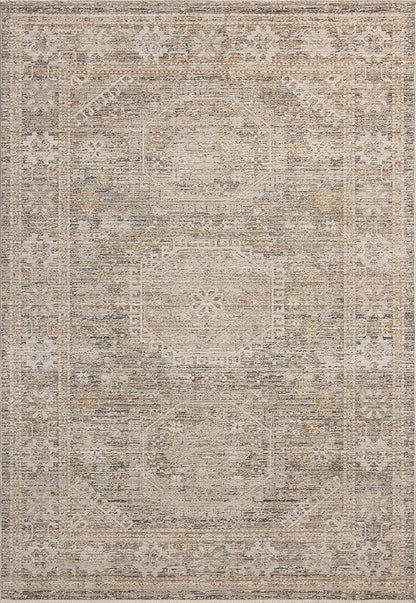 Loloi Chris Loves Julia Ida Collection IDA-01 Taupe/Multi 5'-3" x 7'-6", .19" Pile Height, Area Rug