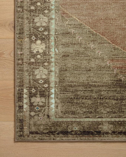 Loloi Magnolia Home by Joanna Gaines Sinclair Collection SIN-06 Clay/Tobacco 3'-6" x 5'-6", .25" Pile Height, Machine Washable, Accent Rug