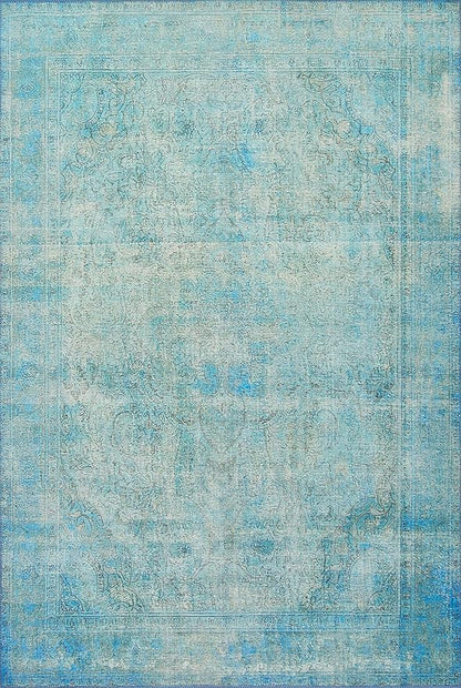 Loloi Loren Collection LQ-08 Aqua 2'-6" x 7'-6" Runner Rug