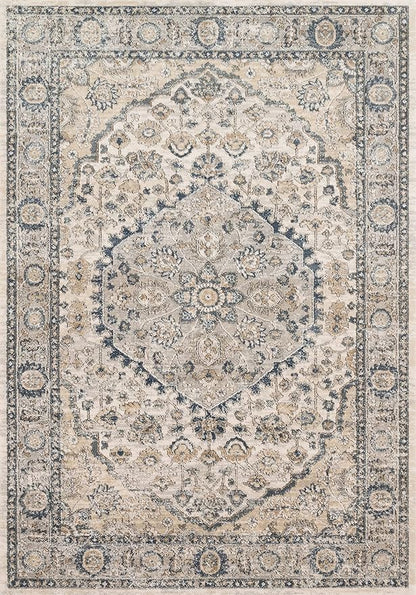 Loloi Teagan Collection TEA-01 Natural/Lt. Grey 9'-9" x 13'-6" Area Rug, Large, Soft Neutral Rug, High-Traffic for Living Room, Bedroom, Home Office, Dining Area