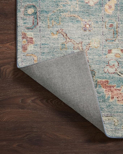 Loloi Margot Collection MAT-06 Denim/Multi 2'-3" x 3'-9" Accent Rug feat. CloudPile, No-Shed Easy Clean Large Patterned Area Rug for Living Room, Bedroom, Dining Area