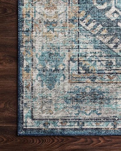 Loloi II Skye Collection SKY-03 Denim/Natural 3'-6" x 5'-6" Accent Rug