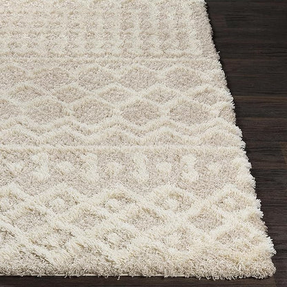 Livabliss Hapsburg Moroccan Shag Area Rug, 6'7" Round, Beige