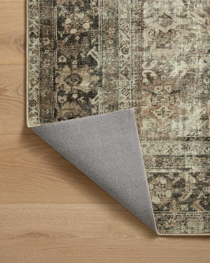 Loloi Magnolia Home by Joanna Gaines Sinclair Collection SIN-01 Pebble/Taupe 2'-3" x 3'-9", .25" Pile Height, Machine Washable, Accent Rug