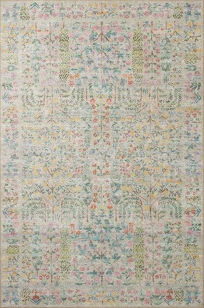 Loloi Rifle Paper Co. Maison Collection MAO-07 Khaki 8'-4" x 11'-6", .19" Pile Height, Area Rug