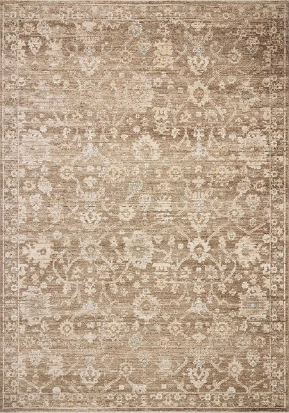 Loloi Chris Loves Julia Palma Collection PLM-09 Brown/Earth 2'-7" x 7'-6" Fringe Runner Rug Vintage Style Boho Living Room Bedroom Carpet