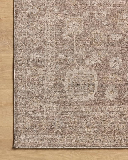 Loloi Chris Loves Julia Louisa Collection LOI-03 Taupe/Ivory 9'-6" x 9'-6", .38" Pile Height, Round Area Rug