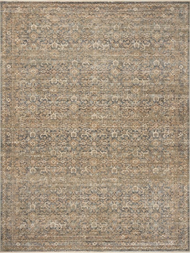 Loloi Amber Lewis Molly Collection MOL-02 Denim/Gold 5'-3" x 7'-9" Low Pile Area Rug
