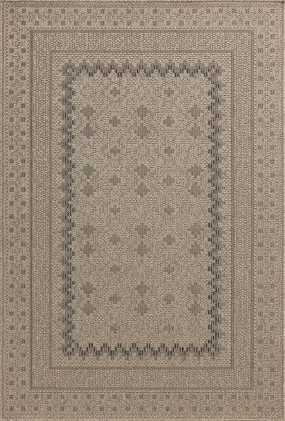 Loloi Chris Loves Julia Providence Collection PRC-06 Charcoal/Dove 7'-6" x 7'-6", .12" Pile Height, Indoor/Outdoor Round Area Rug