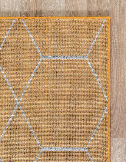 Unique Loom Trellis Frieze Collection Area Rug - Geometric (8' x 10', Orange/ Ivory)