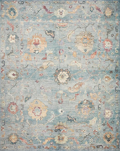Loloi Margot Collection MAT-06 Denim/Multi 2'-6" x 7'-6" Runner Rug feat. CloudPile, No-Shed Easy Clean Large Patterned Area Rug for Living Room, Bedroom, Dining Area