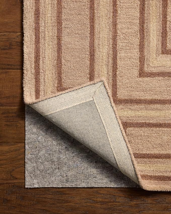 Loloi Chris Loves Julia Alfie Collection ALF-01 Blush/Rose 2'-6" x 7'-6" Runner Rug Wool Neutral Living Bedroom Dining Carpet