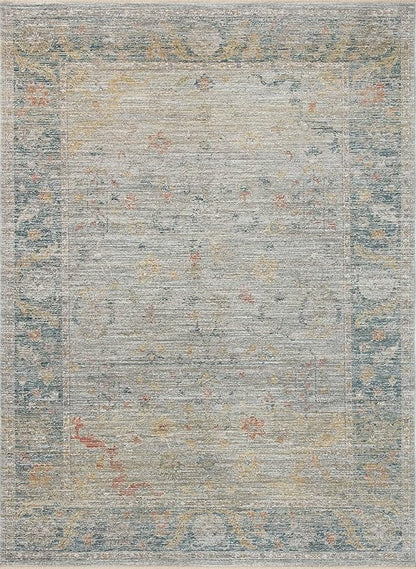 Loloi Magnolia Home by Joanna Gaines Millie Collection MIE-04 Slate/Multi 7'-10" x 10', .25" Pile Height, Area Rug