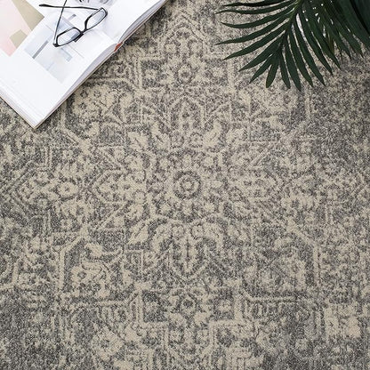 SAFAVIEH Evoke Collection 11' x 15' Silver / Ivory EVK256S Oriental Distressed Non-Shedding Living Room Bedroom Dining Home Office Area Rug