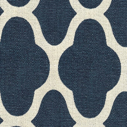 Homepop Home Decor | Upholstered Classic Swoop Arm Accent Chair | Accent Chairs for Living Room & Bedroom | Decorative Home Furniture, Dark Navy Geometric