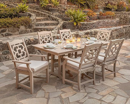 Martha Stewart by POLYWOOD® Chinoiserie Dining Arm Chair in Teak