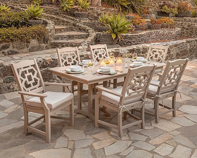 Martha Stewart by POLYWOOD® Chinoiserie Dining Side Chair in Teak