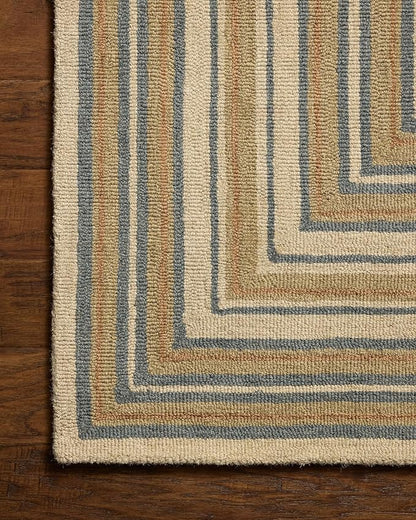 Loloi Chris Loves Julia Alfie Collection ALF-05 Natural/Multi 3'-6" x 5'-6" Accent Rug Wool Neutral Living Bedroom Dining Carpet