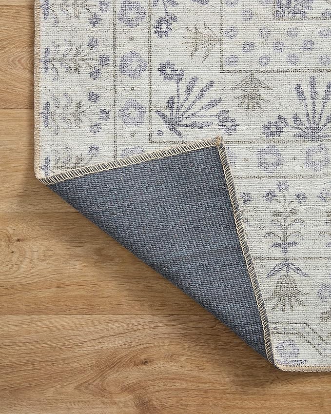 Loloi Rifle Paper Co. Maison Collection MAO-03 Rosette Ivory 3'-0" x 3'-0" Round, .19" Pile Height, Accent Rug
