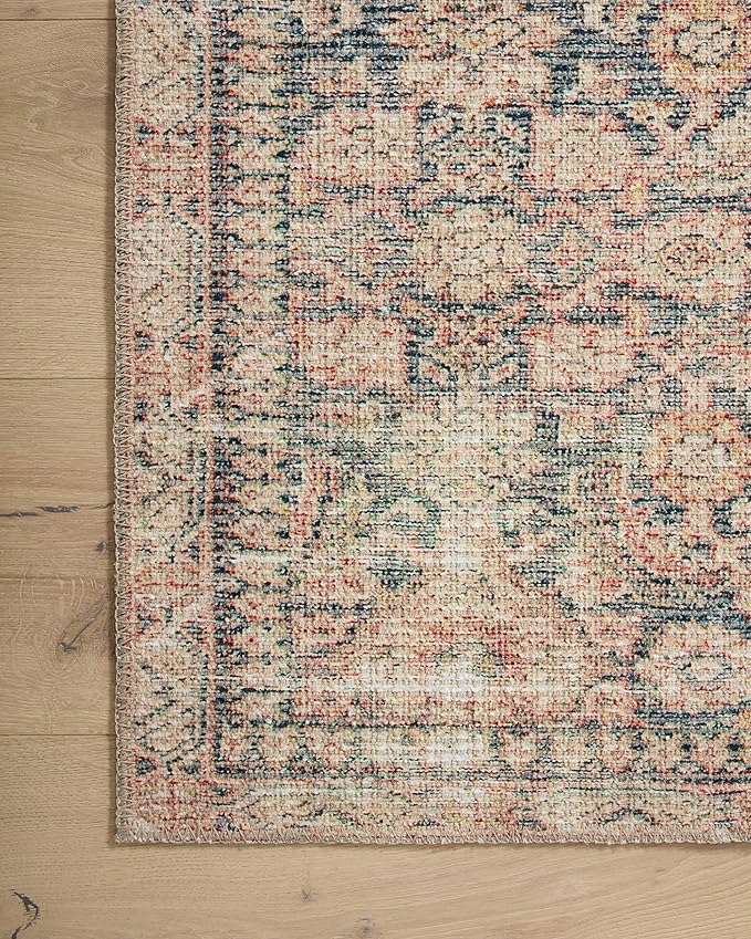 Loloi Angela Rose Aubrey Collection AUB-01 Navy/Multi 7'-6" x 7'-6", .19" Pile Height, Round Area Rug