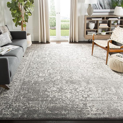 SAFAVIEH Evoke Collection 5'1" x 7'6" Grey/Ivory EVK256D Oriental Distressed Non-Shedding Living Room Bedroom Area Rug