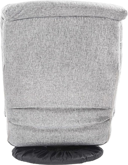 Amazon Basics Swivel Foam Lounge Chair with Headrest, Floor-Compatible, Adjustable, Gaming, 26.3D x 23.5W x 13.7H in, Grey