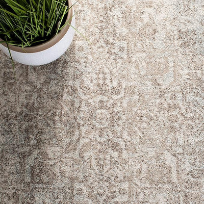 SAFAVIEH Evoke Collection 2'2" x 7' Ivory / Taupe EVK256E Oriental Distressed Non-Shedding Living Room Entryway Foyer Hallway Bedroom Runner Rug