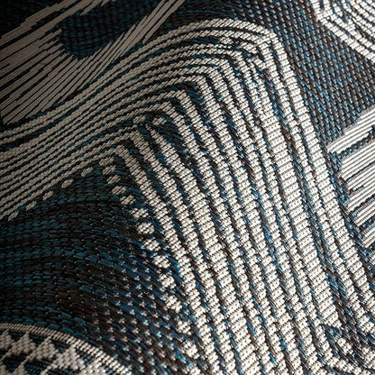 nuLOOM 4' x 6' Outdoor Tribal Geometric Area Rug, Stain Resistant, Weather Resistant, High Traffic, Patio, Balcony, Outside, Ranya Turquoise