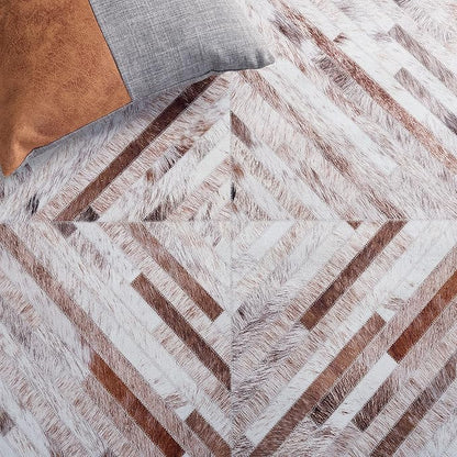 SAFAVIEH Washable Rug Faux Hide Collection - 2'6" x 12' Runner, Beige & Brown, Slip Resistant, Western Rustic Decor, Printed Pattern, Ideal for Living Room, Bedroom, Office, Dining Space (FAH526A)
