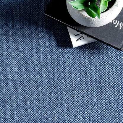 nuLOOM 2' x 6' Outdoor/Indoor Asha Area Rug, Asha Navy, Casual Design with Striped Border, Stain Resistant, Highly Durable, for Patio, Balcony, Bedroom, Living Room, Dining Room, Bathroom