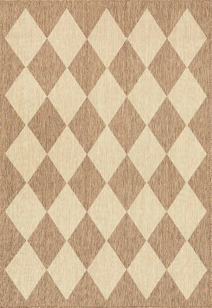 nuLOOM Outdoor Performance Collection Sabina Brown/Ivory, 4' x 6', Soft and Cozy, High Traffic, Stain Resistant, Easy Clean, Durable Area Rug for Indoor/Outdoor Patio, Deck, Porch, Garden, Courtyard