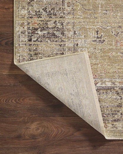 Loloi Magnolia Home by Joanna Gaines Millie Collection MIE-03 Gold/Charcoal 3'-6" x 5'-6", .25" Pile Height, Accent Rug