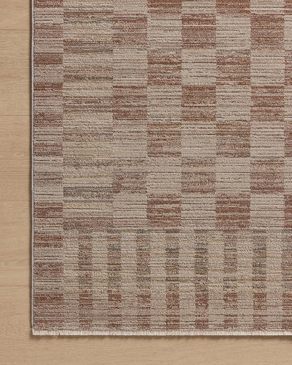 Loloi Amber Lewis Cali Collection CIL-06 Brick/Natural 3'-6" x 5'-6", .25" Pile Height, Accent Rug