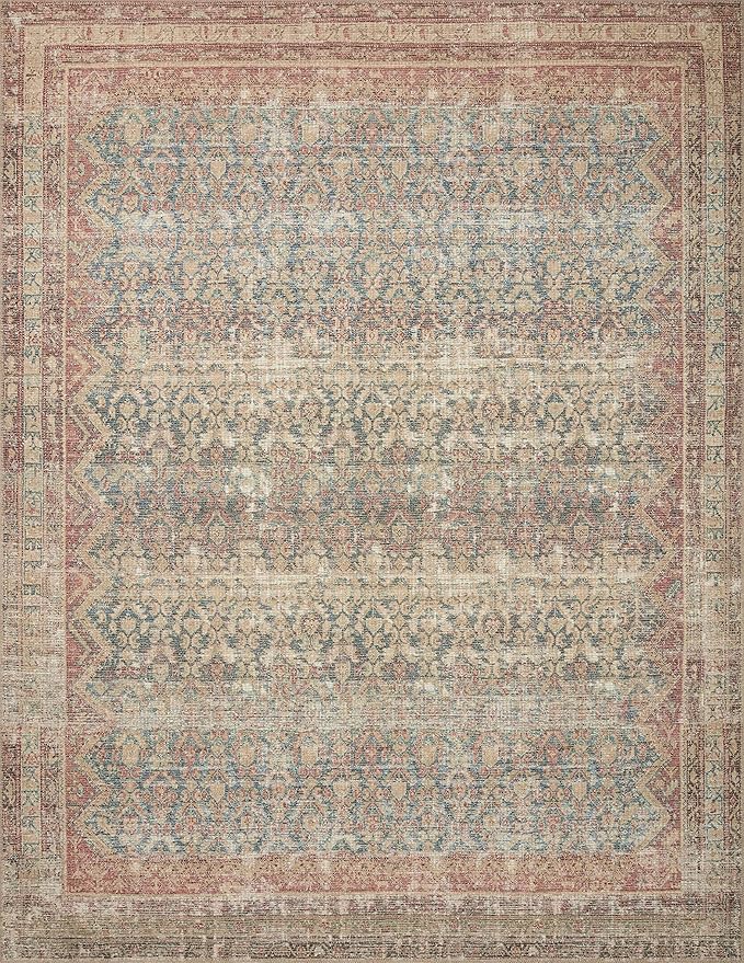 Loloi Angela Rose Aubrey Collection AUB-03 Ocean/Spice 5'-0" x 7'-0", .19" Pile Height, Area Rug