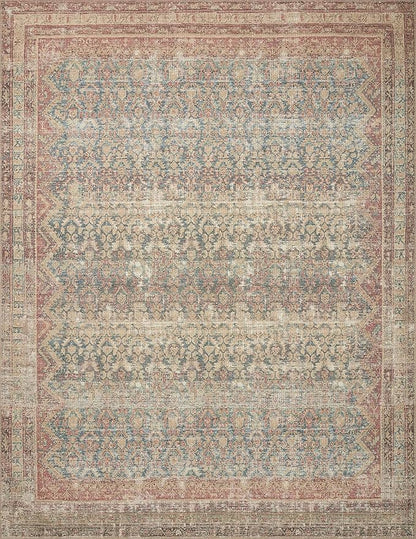 Loloi Angela Rose Aubrey Collection AUB-03 Ocean/Spice 2'-6" x 7'-6", .19" Pile Height, Runner Rug