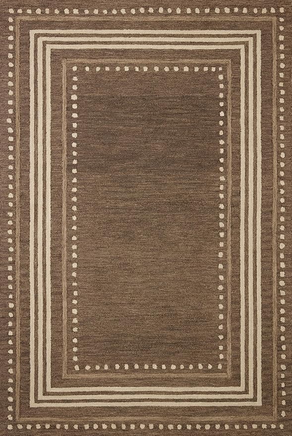 Loloi Chris Loves Julia Alfie Collection ALF-02 Bark/Natural 2'-3" x 3'-9" Accent Rug Wool Neutral Living Bedroom Dining Carpet