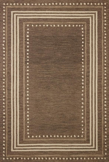 Loloi Chris Loves Julia Alfie Collection ALF-02 Bark/Natural 2'-6" x 7'-6" Runner Rug Wool Neutral Living Bedroom Dining Carpet