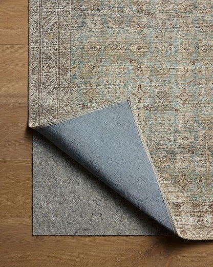 Loloi Amber Lewis Cambria Collection CBR-05 Aqua/Natural 2'-6" x 9'-6" Runner Rug Jute, Neutral, Vintage Style, Antique Tone, Living, Bedroom, Dining, Carpet