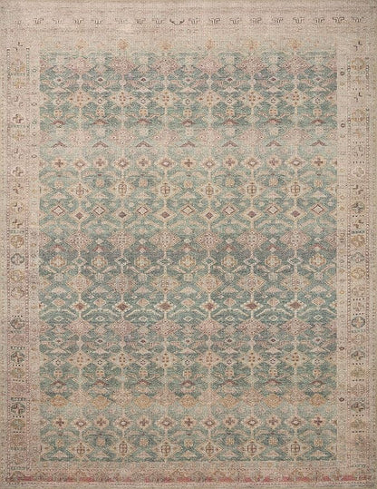 Loloi Angela Rose Aubrey Collection AUB-02 Aqua/Sand 10'-0" x 14'-0", .19" Pile Height, Area Rug