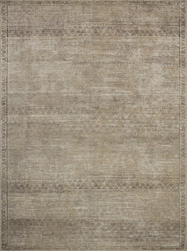 Loloi Amber Lewis Cambria Collection CBR-01 Ash/Bark 7'-6" x 9'-6" Area Rug Jute, Neutral, Vintage Style, Antique Tone, Living, Bedroom, Dining, Carpet