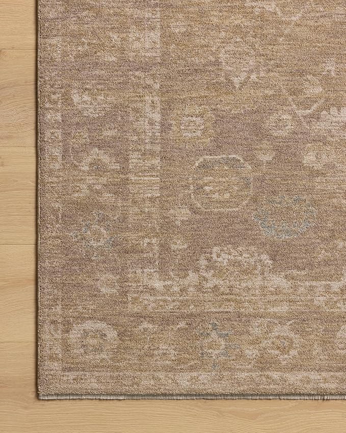 Loloi Chris Loves Julia Louisa Collection LOI-04 Taupe/Gold 2'-7" x 10'-0", .38" Pile Height, Runner Rug