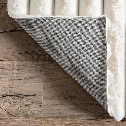 nuLOOM Oval 5' x 7'6" Cozy Plush Area Rug, Machine Washable, Non-Slip, Soft Fluffy Shag Carpet for Living Room Bedroom Kids Room Nursery Home Decor, Kai Off-White