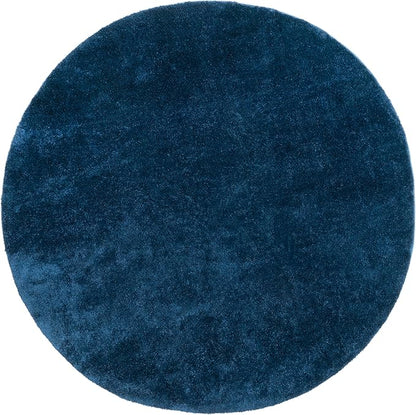 nuLOOM 4' Round Cozy Plush Area Rug, Machine Washable, Non-Slip, Soft Fluffy Shag Carpet for Living Room Bedroom Kids Room Nursery Home Decor, Loni Navy
