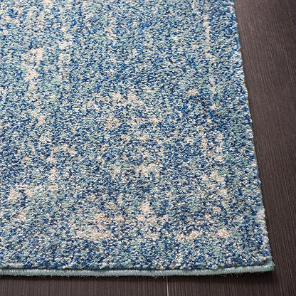SAFAVIEH Evoke Collection 2'2" x 13' Blue/Ivory EVK256C Oriental Distressed Non-Shedding Living Room Bedroom Runner Rug