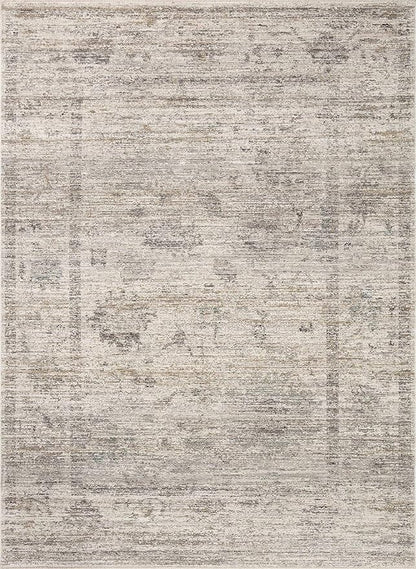 Loloi Magnolia Home by Joanna Gaines Millie Collection MIE-01 Silver/Dove 9'-6" x 13'-1", .25" Pile Height, Area Rug