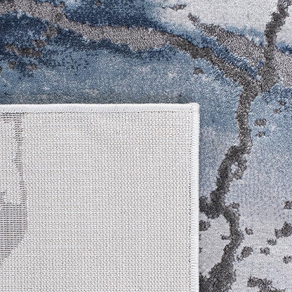 SAFAVIEH Craft Collection Area Rug - 12' x 18', Grey & Blue, Modern Abstract Design, Non-Shedding & Easy Care, Ideal for High Traffic Areas in Living Room, Bedroom, Dining (CFT877L-1218)