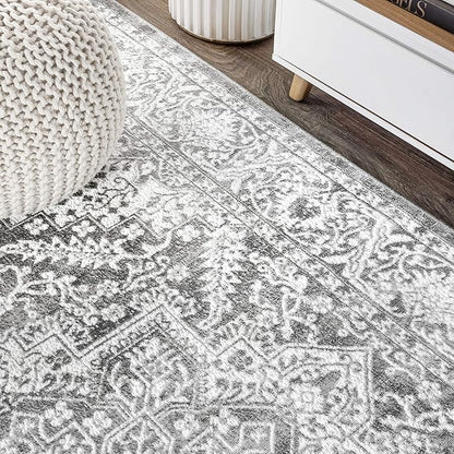 JONATHAN Y Modern Vintage Medallion Light Gray Indoor Area Rug, 10x14, Country, Floral, Easy-Cleaning for Living Room, Bedroom, Kitchen, Pet Friendly, Non-Shedding (MDP100A-14)