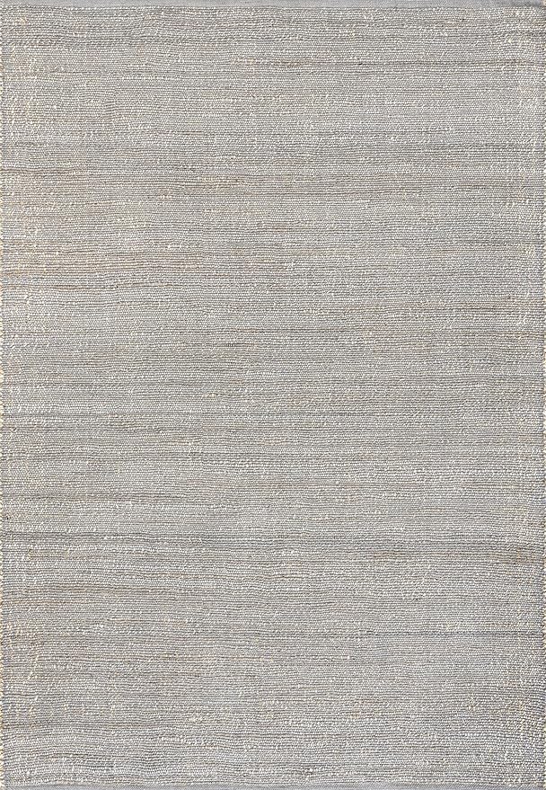 nuLOOM 2'6" x 10' Elfriede Jute & Cotton Hand Woven Area Rug, Elfriede Grey, Solid Rustic Farmhouse Style, Weaved Design, Natural Fiber, for Bedroom, Living Room, Dining Room, Hallway, Office