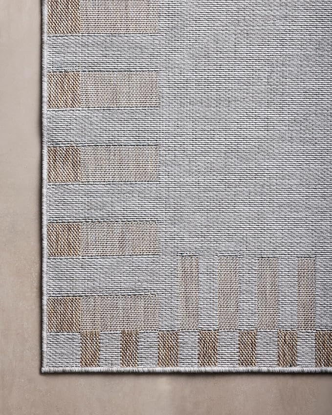 Loloi Amber Lewis Topanga Collection TOP-08 Silver/Natural 9'-2" x 12'-0" Indoor/Outdoor Area Rug