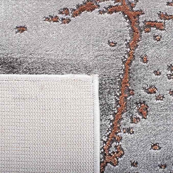 SAFAVIEH Craft Collection 2'3" x 14' Grey/Orange CFT877P Modern Abstract Non-Shedding Entryway Foyer Living Room Kitchen Runner Rug